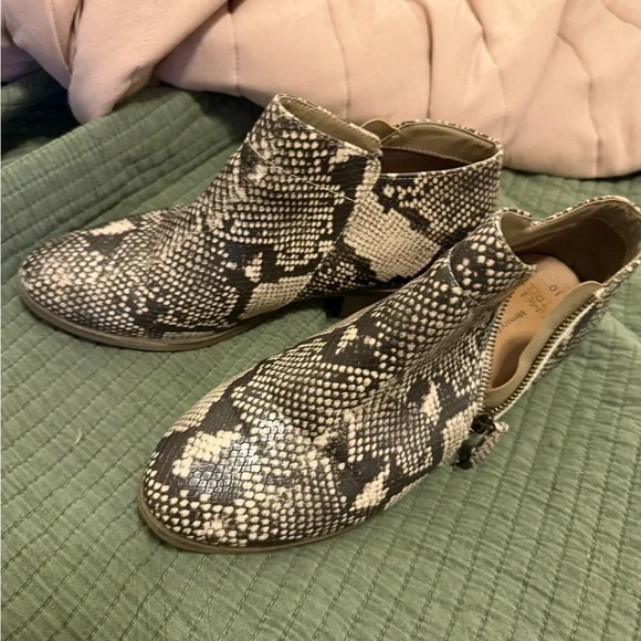 Time and Tru Snake Print Ankle Booties - Picture 4 of 7